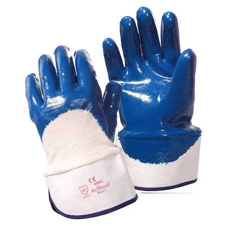 Cordova Supported Brawler Smooth Palm-Coated Nitrile Gloves, Safety Cuff - Large, 12PK 6960L